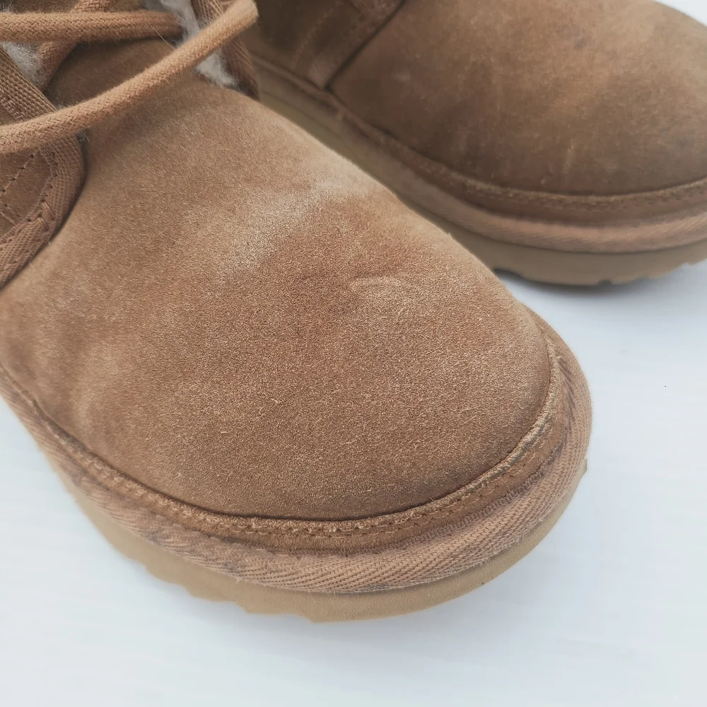 UGG Neumal kids chestnut fur lined chukka boots